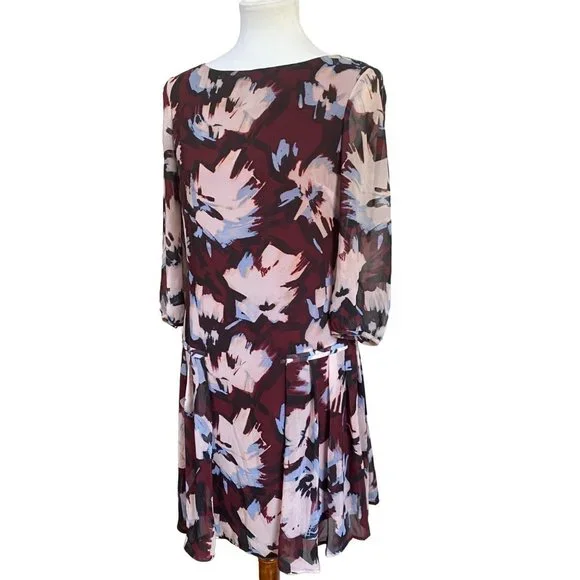 Donna Morgan Womens Dress Size 2 Chiffon Drop Waist Floral Boho Farmhouse Gypsy Donna Morgan Womens Dress Size 2 Chiffon Drop Waist Floral Boho Farmhouse Gypsy